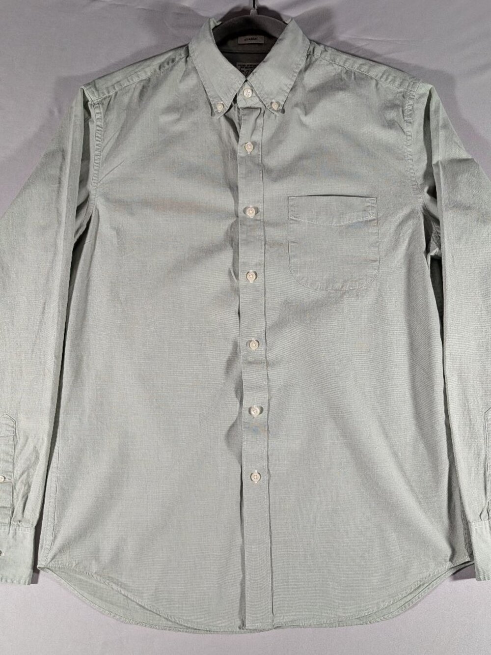 J.Crew Men's Secret Wash Organic Cotton Stretch Shirt Sage Green Medium